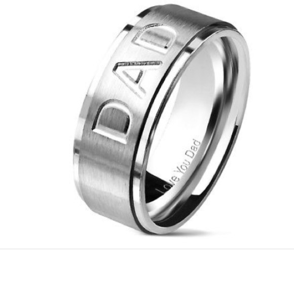 👑Men wide 8MM titanium stainless steel Dad ring - Picture 2 of 2